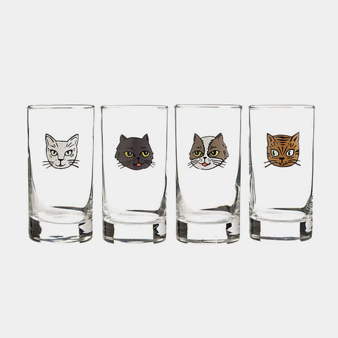 Cats Glasses - Set of 4