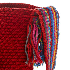 Drawstring Pom Pom Crochet Purse