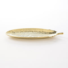 Gold Ceramic Feather Tray