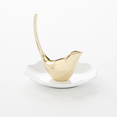 Gold Bird Ring Holder