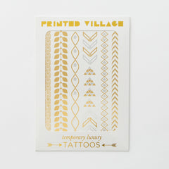 Leaves + Arrows Tattoos - Set of 17