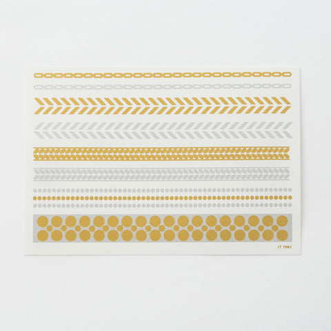 Gold Bracelet Tattoos - Set of 10