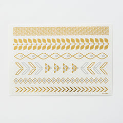 Leaves + Arrows Tattoos - Set of 17