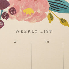 Pink Floral Weekly Desk Pad