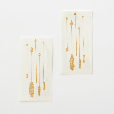 Gold Arrow Tattoos - Set of 2