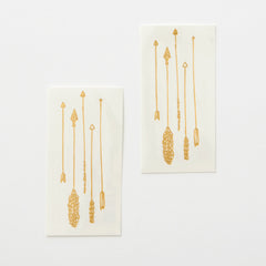Gold Arrow Tattoos - Set of 2