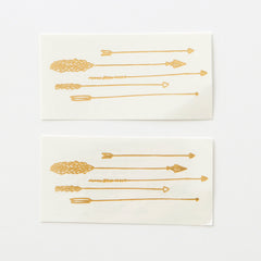 Gold Arrow Tattoos - Set of 2
