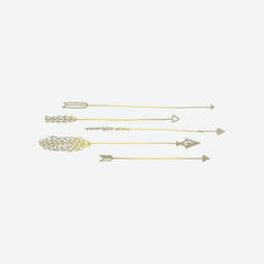Gold Arrow Tattoos - Set of 2