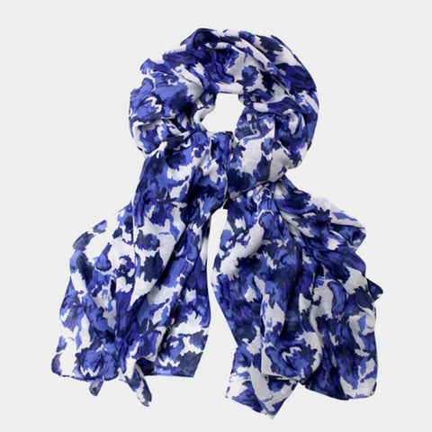 Indigo Floral Scarf